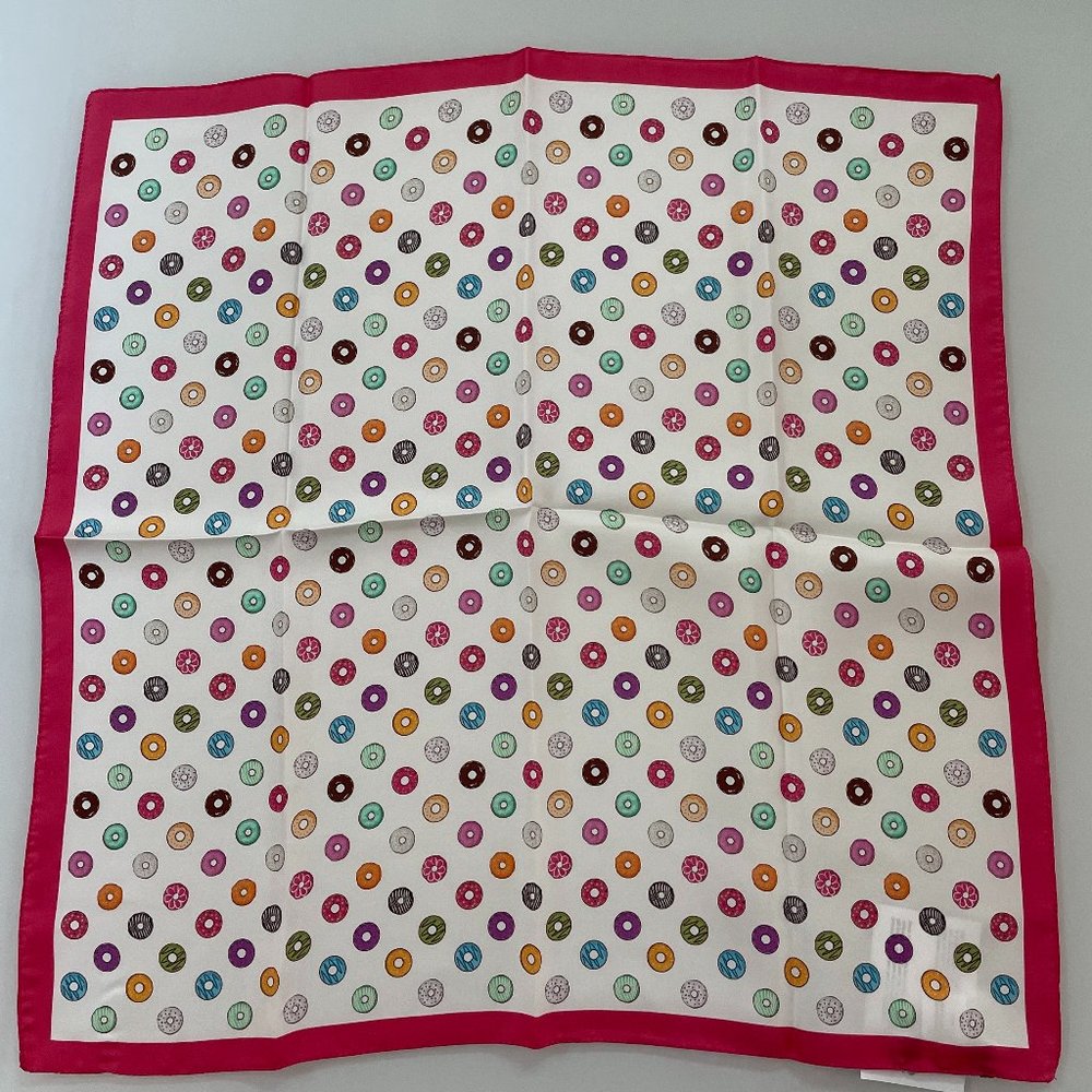All Over Donuts Print Silk Bandana Scarf from LARIOSETA